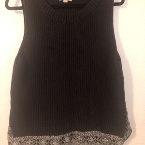 Black knit sleeveless sweater